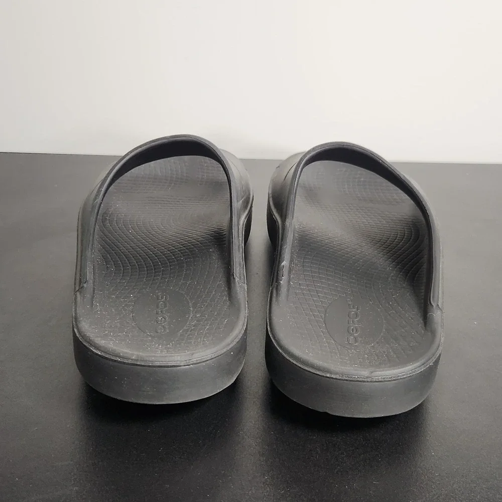 OOFOS Slides Mens 9 Womens 11 Black Ooahh Recovery Comfort Sport Sandal Beach
